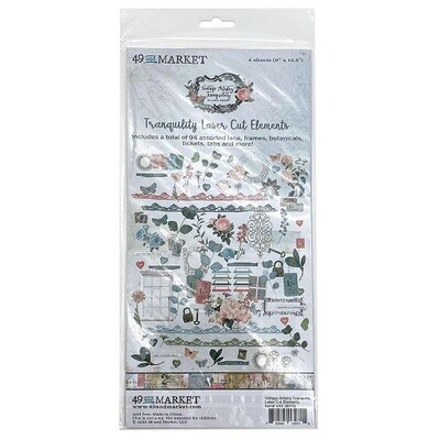 49 &amp; Market - Vintage Artistry - Tranquility Collection - Laser Cut Outs - Elements - VAT39715 - 97 pcs