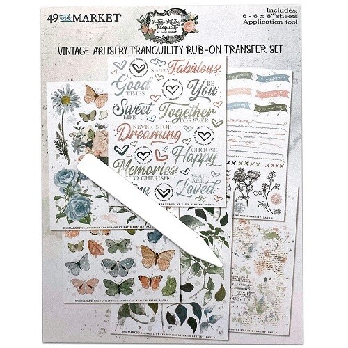49 &amp; Market - Vintage Artistry - Tranquility Collection -Rub On Transfers - 6&quot; x 8&quot; - VAT39654 - 6 sheets
