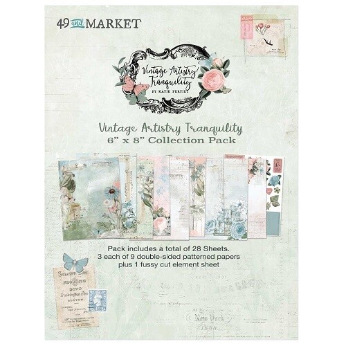 49 &amp; Market - Vintage Artistry - Tranquility Collection - 6&quot; x 8&quot; - Paper Pack - VAT39685 - 18 sheets