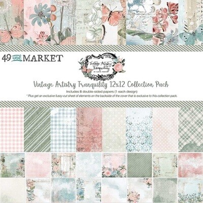 49 &amp; Market - Vintage Artistry - Tranquility Collection - 12&quot;x 12&quot; - Paper Pack - VAT39623 - 8 sheets