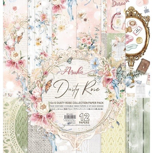 Asuka Studio - Dusty Rose Collection - 12 x 12 Paper Pad - MP-61061 - 12 Sheets -