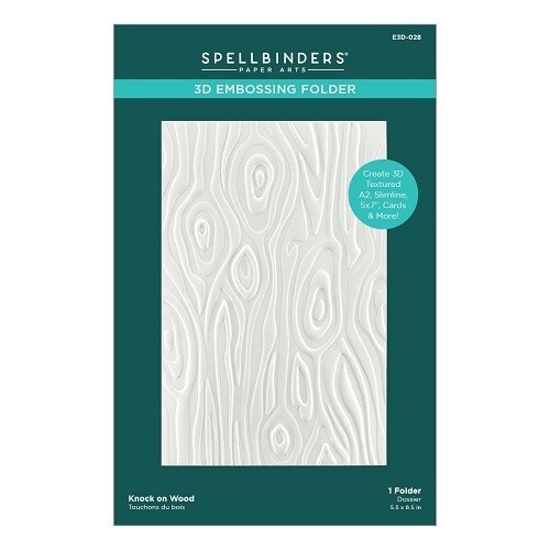 Spellbinders Paper Arts - 3D Embossing Folder - Knock On Wood - 5.5&quot; x 8.5&quot; - E3D028