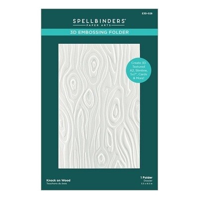 Spellbinders Paper Arts - 3D Embossing Folder - Knock On Wood - E3D028