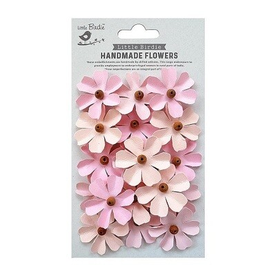 Little Birdie Crafts - Paper Flowers -Pearl Pink Beaded - CR69396 - 18 pcs