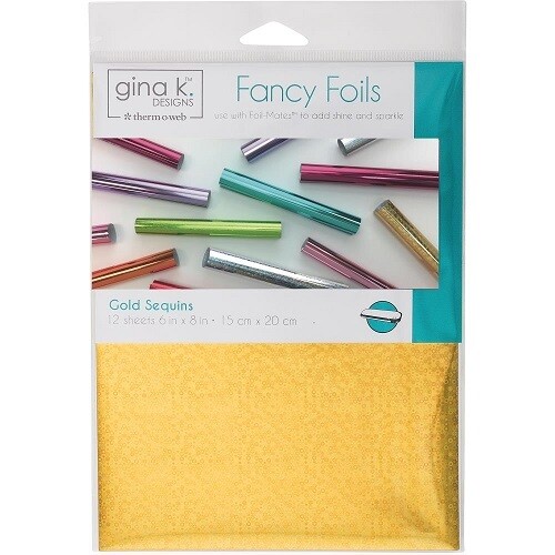 Gina K Designs - Fancy Foils - Gold Sequins - 6&quot; x 8&quot; - 12 sheets - 18037