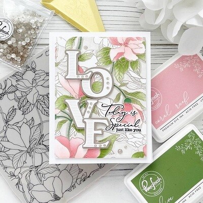 PinkFresh Studio - Cling Rubber Stamps - Magnolia Pattern - 191323