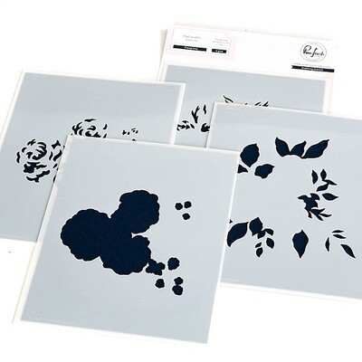 PinkFresh Studio - Floral Trio - Layered Stencil - 192023 - 4 pcs