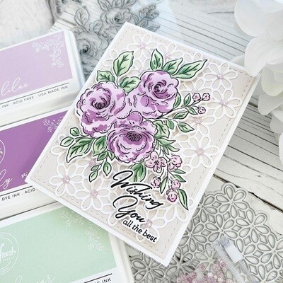 PinkFresh Studio - Floral Trio - Layered Stencil - 192023 - 4 pcs