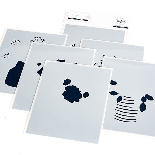 PinkFresh Studio - Inky Bouquet - Layered Stencil - 191723 - 6 pcs