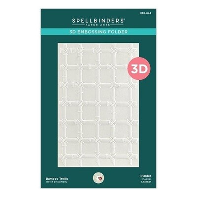 Spellbinders Paper Arts - 3D Embossing Folder - Bamboo Trellis - 5.5" x 8.5" - E3D044