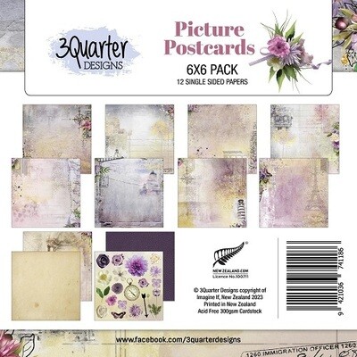 3 Quarter Designs - 6&quot; x 6&quot; - Picture Postcards -  Scrap Pad 