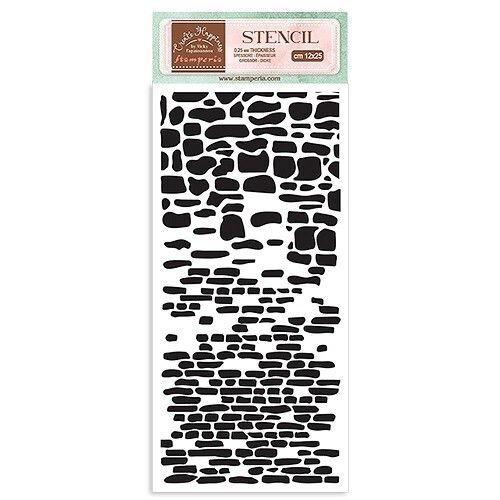 Stamperia - Create Happiness Collection - Welcome Home - Stencil - Bricks - 4.72&quot; x 9.84&quot; - KSTDL74