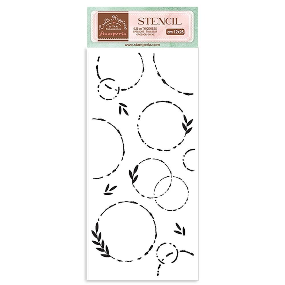 Stamperia - Create Happiness Collection - Welcome Home - Stencil - Garland - 4.72" x 9.84" - KSTDL76