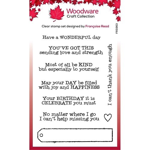 Creative Expressions - Woodware - Singles Long Tag Wishes - Clear Stamp - 6&quot; x 4&quot; - FRS963