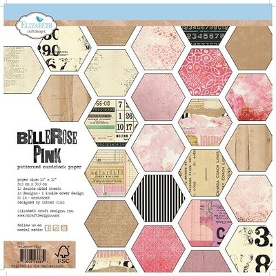 Elizabeth Craft Designs - Bellerose Pink Collection - 12 x 12 Paper Pad - 12 sheets