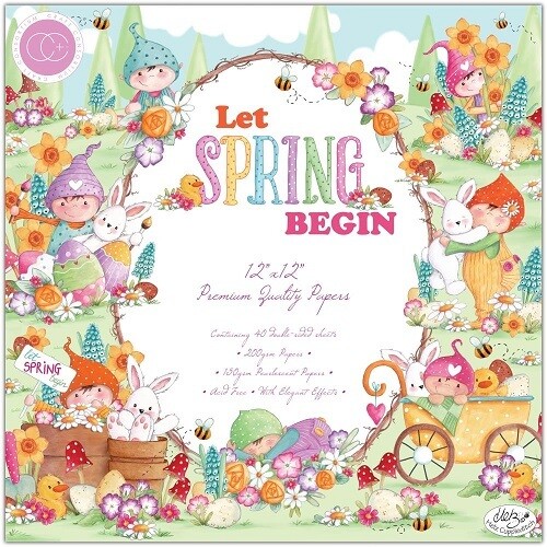 Craft Consortium - Designer Series - Let Spring Begin Collection - 12 x 12 Paper Pad - PAD041 - 40 sheets -