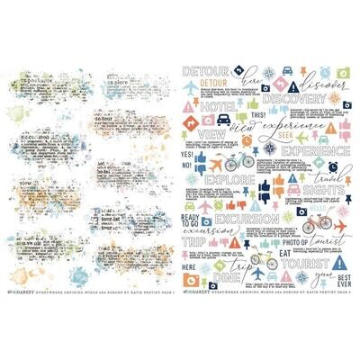 49 &amp; Market - Vintage Artistry - Everywhere Collection - Defining Words - 6" x 8" - Rub On Transfers - VAE40667 - 2 sheets