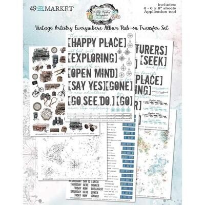 49 &amp; Market - Vintage Artistry - Everywhere Collection - Album Kit - Rub On Transfers - 6&quot; x 8&quot; - VAE40636 - 6 sheets