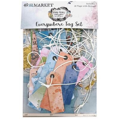 49 & Market - Vintage Artistry - Everywhere Collection - Tag Set - VAE40803 - 18 pcs