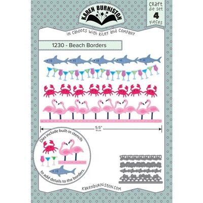 KB Riley - Karen Burnston - Dies - Beach Borders - 1230 - 4 pcs