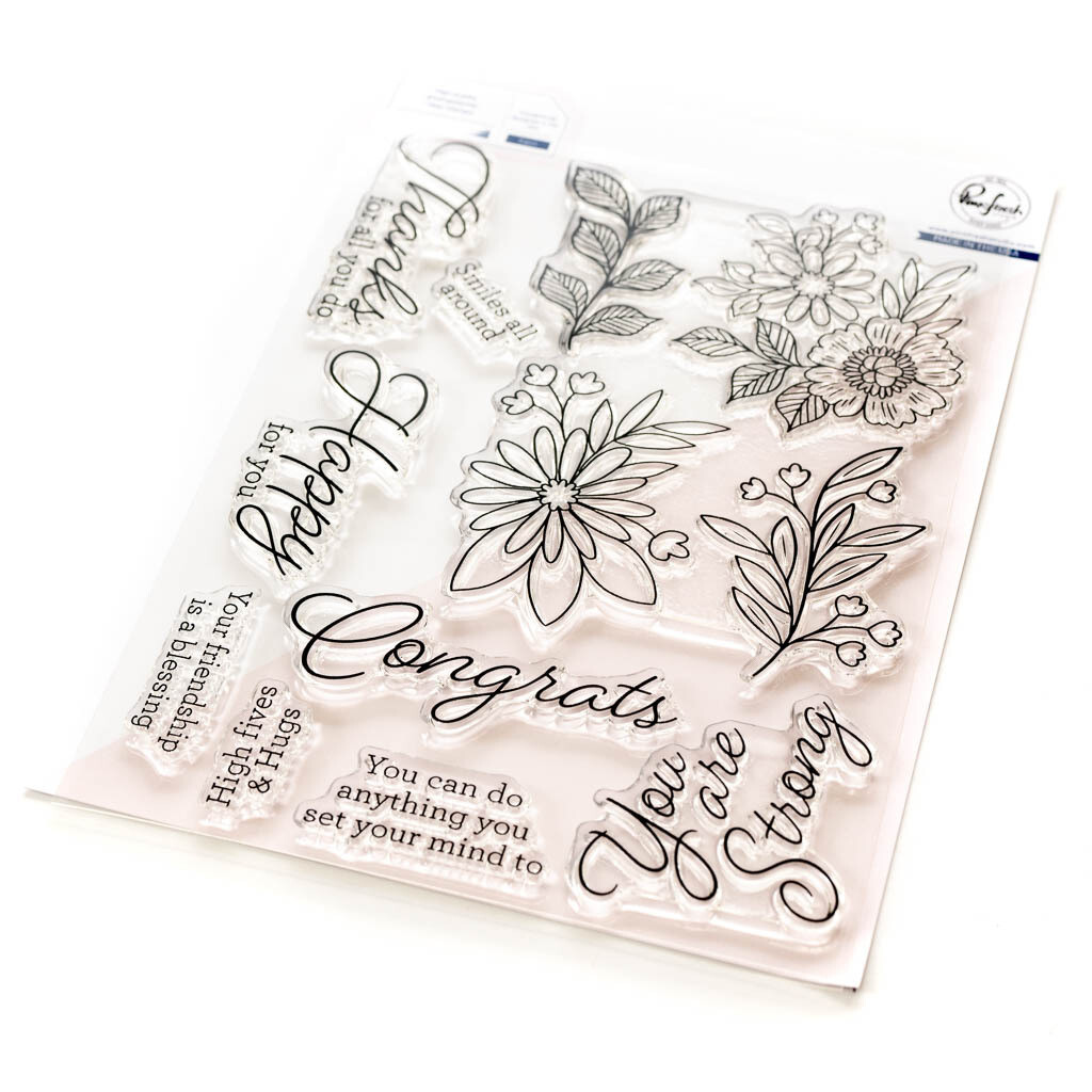 PinkFresh Studio - Clear Stamp - 6&quot; x 8&quot; - Happy For You - 194723