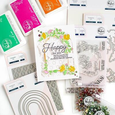 PinkFresh Studio - Clear Stamp - 6" x 8" - Around The Shape - Nested Arches - 193723