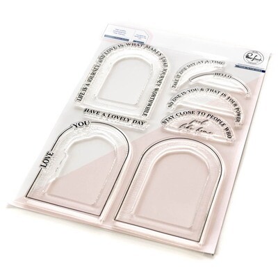 PinkFresh Studio - Clear Stamp - 6&quot; x 8&quot; - Around The Shape - Nested Arches - 193723