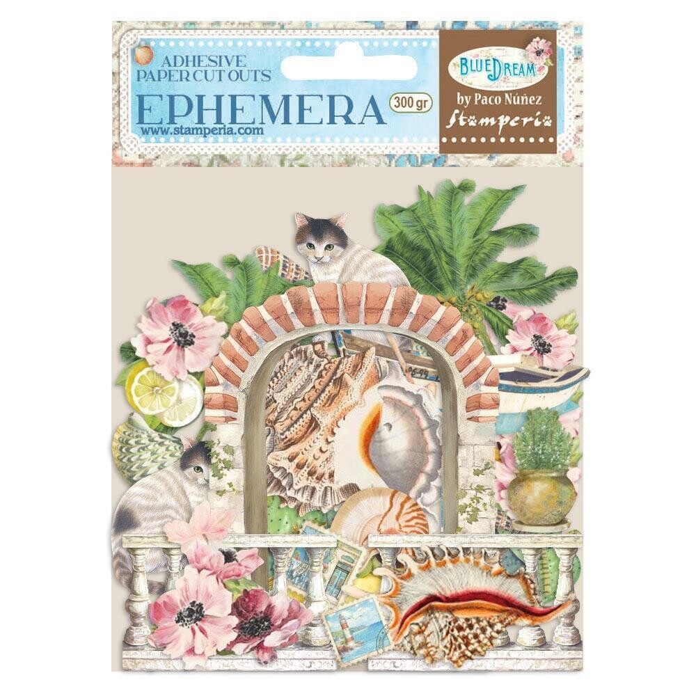 Stamperia - Blue Dream Collection - Ephemera - Self Adhesive Paper Cut Outs - DFLCT11