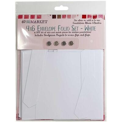 49 & Market - Foundations - Album Inserts - Envelope Folio Set - 4" x 6" - White - FA35533
