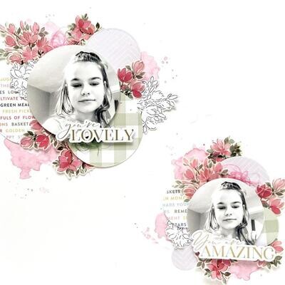 PinkFresh Studio - Artistic Magnolia - Layered Stencil - 195423 - 4pcs