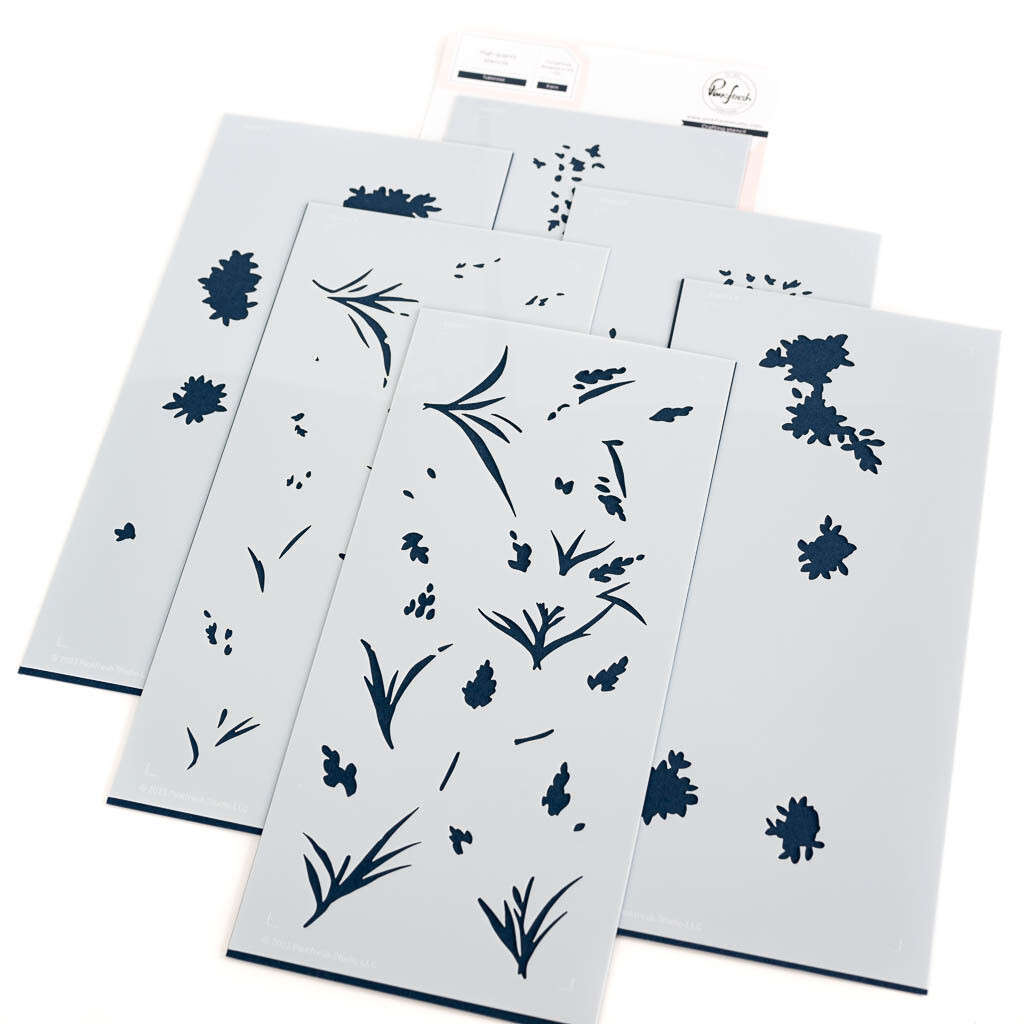 PinkFresh Studio - Tuberose - Layered Stencil - 195823 - 6 pcs