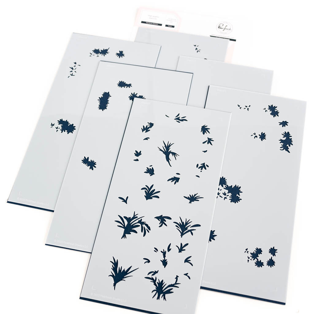 PinkFresh Studio - Rainbow Daisy - Layered Stencil - 196223 - 6 pcs