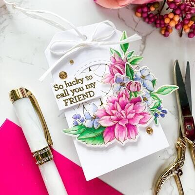 PinkFresh Studio - Artistic Dahlia - Layered Stencil - 196623  - 6pcs