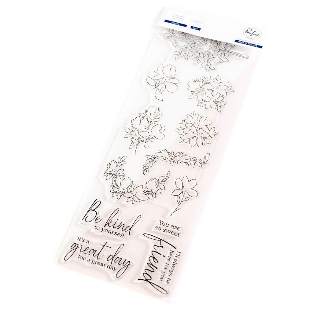 PinkFresh Studio - Artistic Magnolia - 4&quot; x 12&quot; - Slimline Stamp - 195223