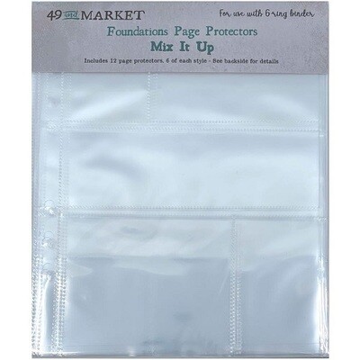49 & Market - Foundations - Page Protectors - Mini Binder Albums - Mix It Up - 6" x 8" - 12 pages - FA33942