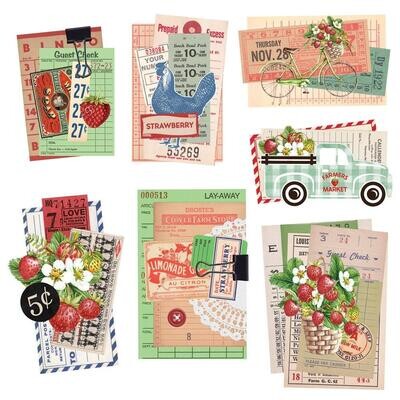 Simple Stories - Simple Vintage Berry Fields Collection - Chipboard Clusters - BER20127 - 7pcs