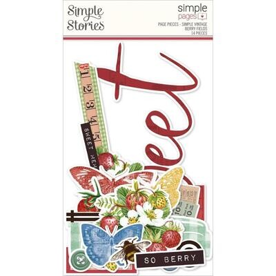 Simple Stories - Berry Fields Collection - Page Pieces - BER20135 - 14pcs