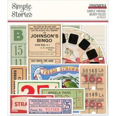 Simple Stories - Simple Vintage Berry Fields Collection - Ephemera - BER20124 - 30pcs