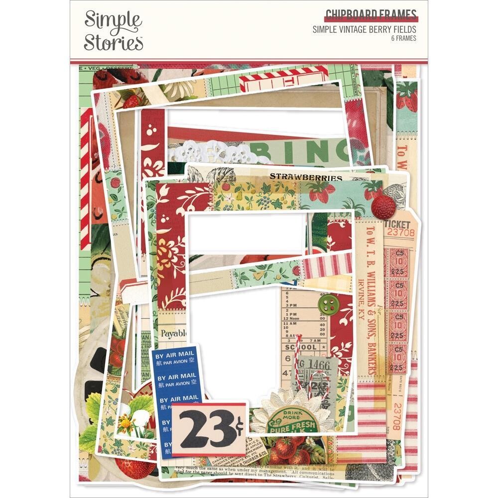 Simple Stories - Simple Vintage Berry Fields Collection - Chipboard Frames - BER20126 - 6pcs