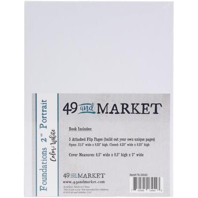 49 & Market - Foundations - Portrait Album 2" - 8.5" x 6.5" - White - FA34543