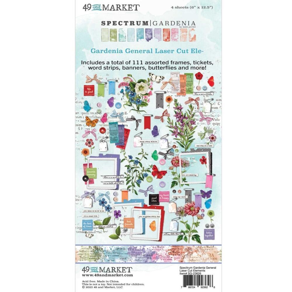 49 &amp; Market - Spectrum - Gardenia Collection - Laser Cut Outs - General - SG23626 - 111 pcs