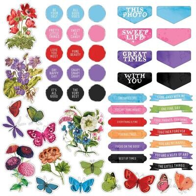 49 &amp; Market - Spectrum - Gardenia Collection - Chipboard Set - SG23787 - 58 pcs