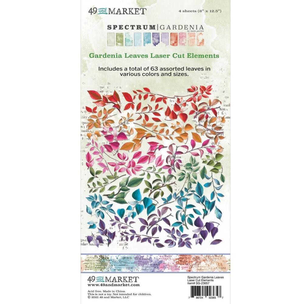 49 &amp; Market - Spectrum - Gardenia Collection - Laser Cut Outs - Leaves - SG23657 - 63 pcs