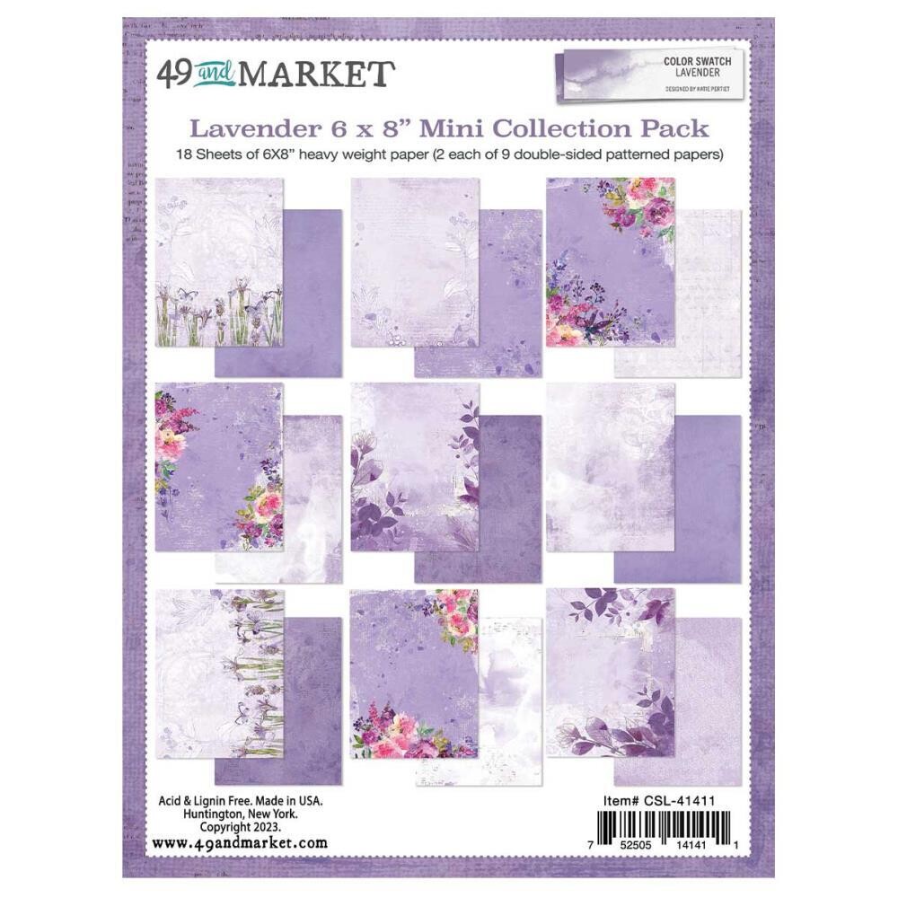 49 &amp; Market -Colour Swatch - Lavender  Collection - 6&quot; x 8&quot; Paper Pack - CSL41411 - 18 sheets