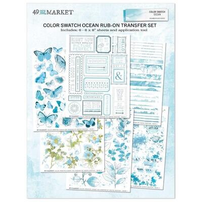 49 &amp; Market - Colour Swatch - Ocean Collection -Rub On Transfers - 6&quot; x 8&quot; - CSO41084 - 6 sheets