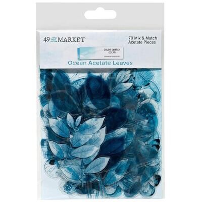 49 &amp; Market - Colour Swatch - Ocean Collection - Acetate Leaves - CSO41299 - 70 pcs