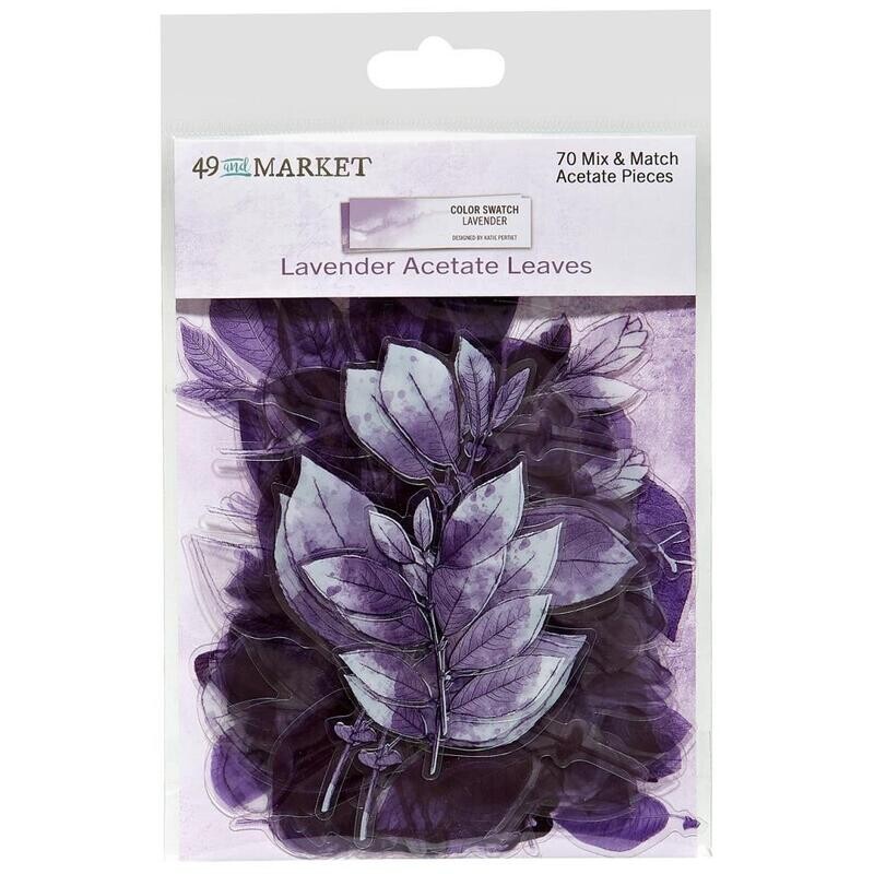 49 &amp; Market - Colour Swatch - Lavender Collection - Acetate Leaves - CSL41459- 70 pcs