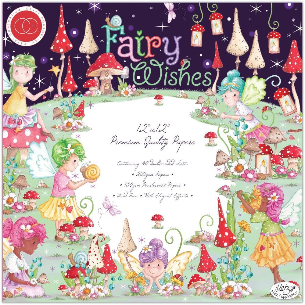 Craft Consortium - Designer Series - Fairy Wishes Collection - 12 x 12 Paper Pad - PAD042 - 40 Sheets