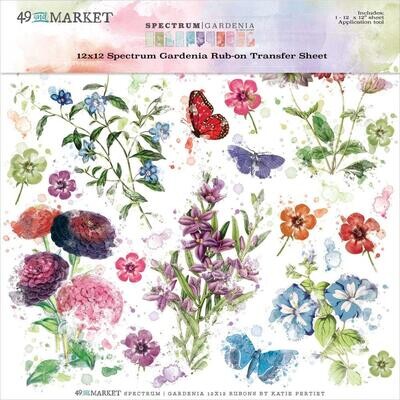 49 &amp; Market - Spectrum - Gardenia Collection - Rub On Transfers - 12&quot; x 12&quot; - Special - SG23701