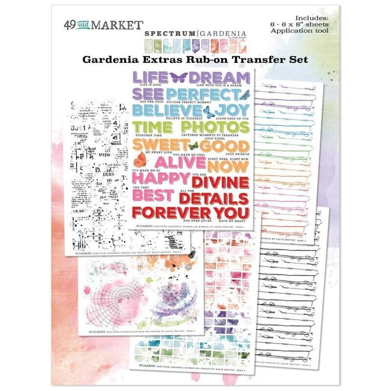 49 &amp; Market - Spectrum - Gardenia Collection - Extra - Rub On Transfers - 6&quot; x 8&quot; - SG23695 - 6 sheets